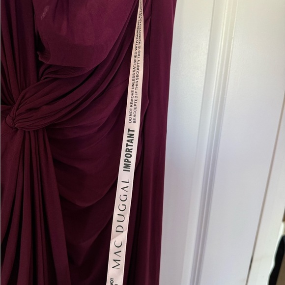 Mac Duggal Red One Shoulder Midi Length Jersey Dress Size 16 NWT - Picture 4 of 6